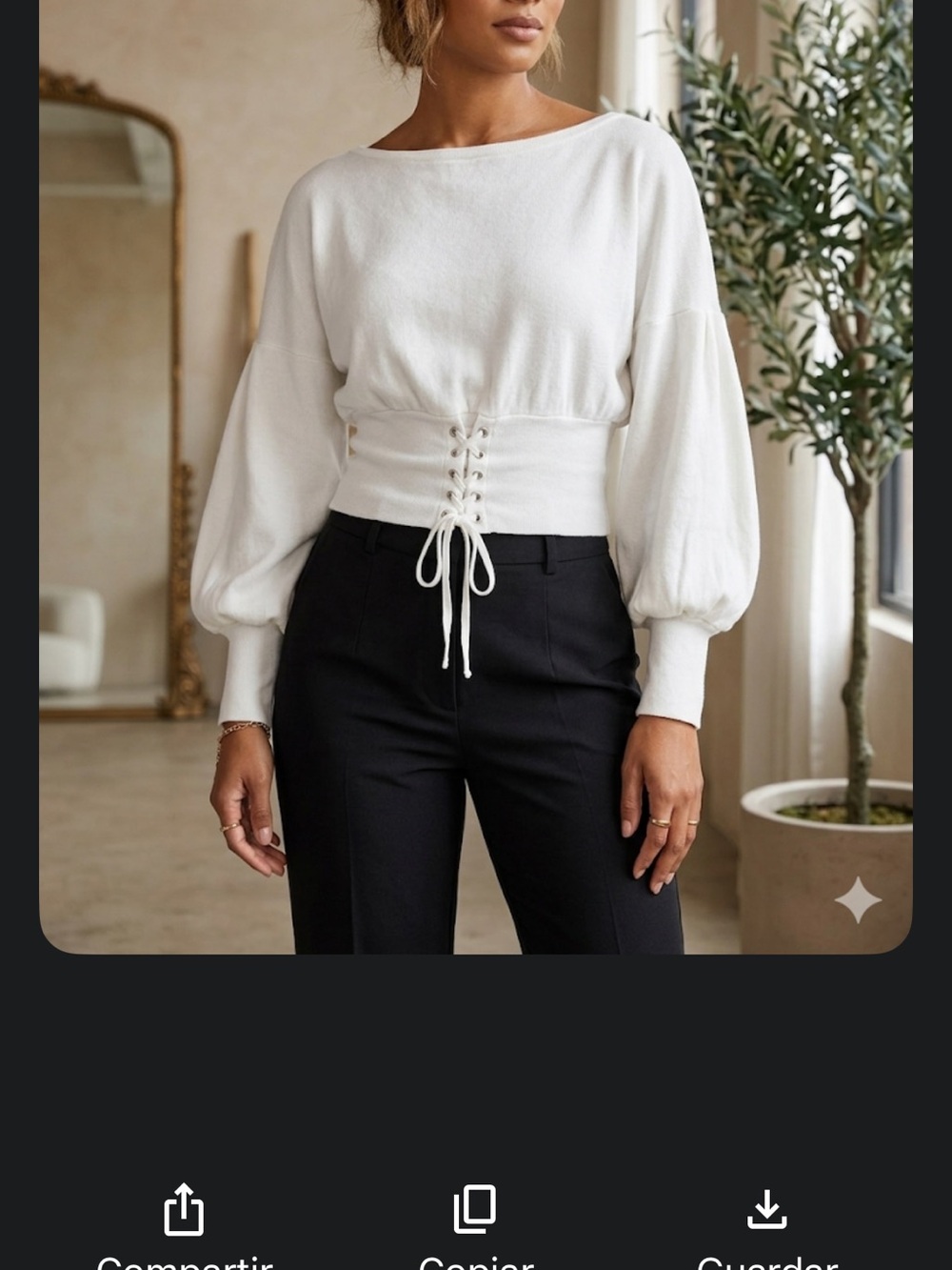 Express Size S It fits a size M. White Ribbed Knit Top